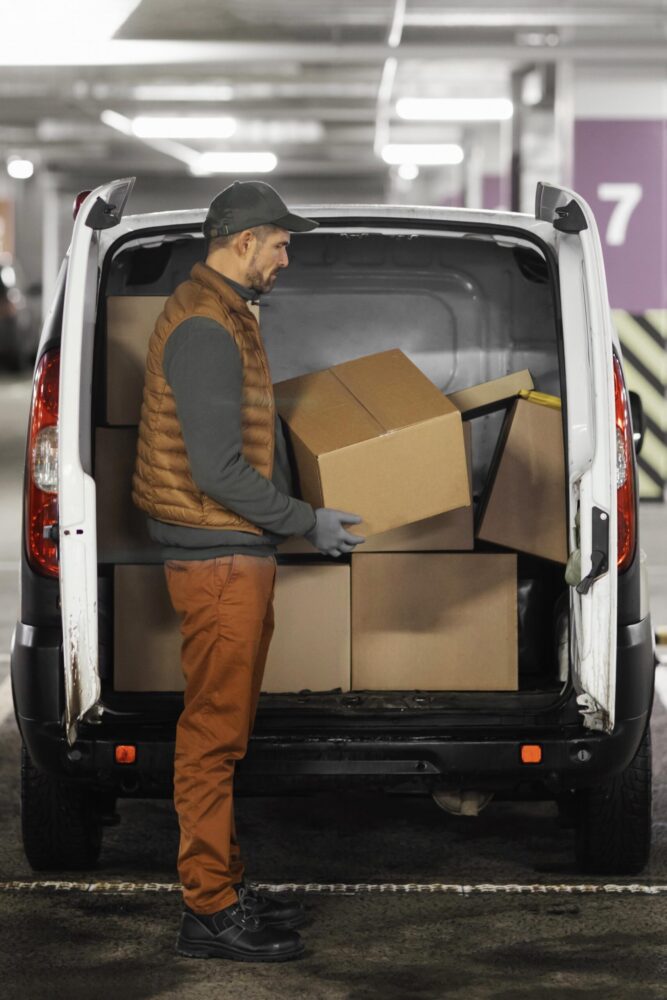 vista-lateral-del-hombre-cargando-el-coche-con-paquetes Vehículos equipados para servicio de mudanza en Cusco